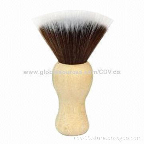 Shaving brush, made of wooden handle with mixed synthetic hair